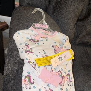 Mon Petit Kids Unicorn Pajama Set - Pink and White
